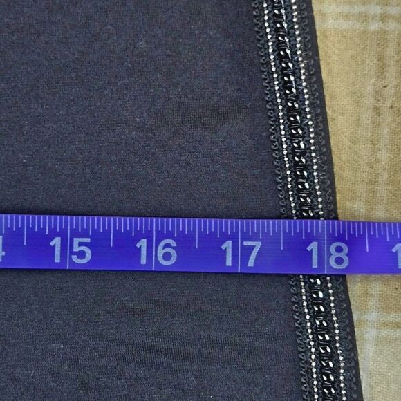 INC International Concepts Black Stretch Wide Waistband Beaded Pull On Leggings - Picture 11 of 13